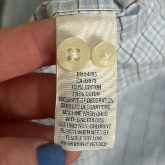 American Eagle Outfitters Men's White Checkered Shirt - Picture 4 of 8